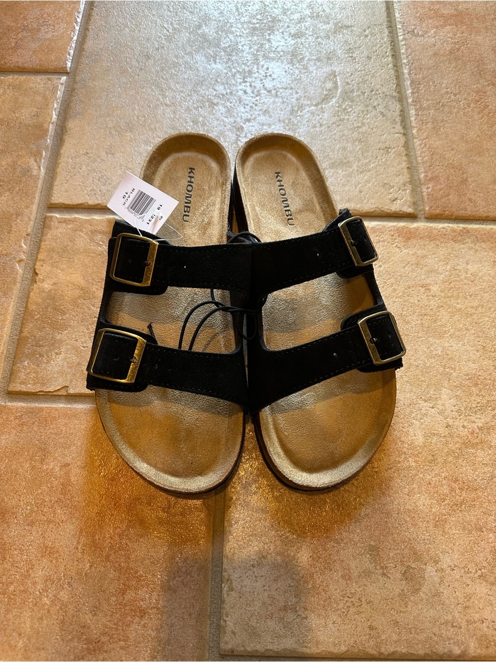 Khombu Ashville Women 10 Black Suede Double Black sandals - Picture 5 of 7